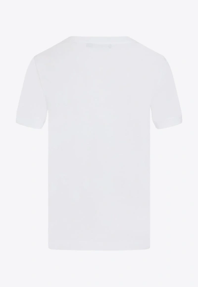 Shop Dolce & Gabbana Crystal Logo Crewneck T-shirt In White