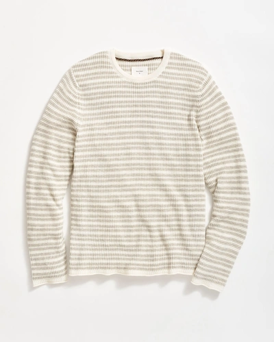 Shop Billy Reid Heirloom Mini Waffle Crew In Silver Stripe