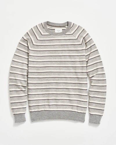 Shop Billy Reid Raglan Stripe Sweater In Silver Multi