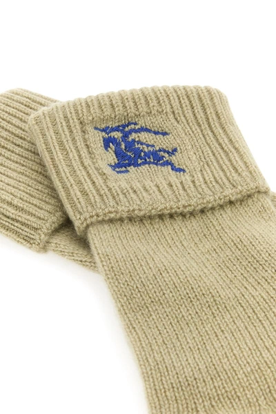 Burberry Equestrian Knight Design Gloves In Hunter