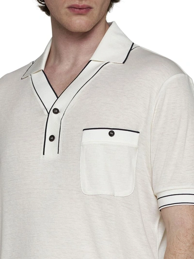 Shop Giorgio Armani T-shirts And Polos In Gesso