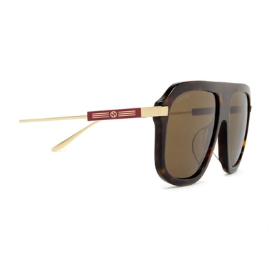Shop Gucci Gg1309s Linea Web Sunglasses