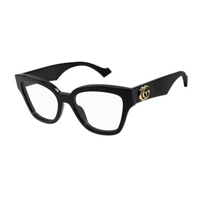 Shop Gucci Gg1424o Linea Gg Logo Eyeglasses