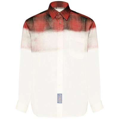 Shop Maison Margiela Shirts In White/red
