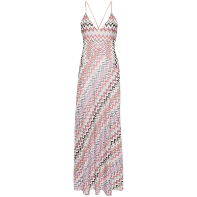 Shop Missoni Dresses In Pink/white