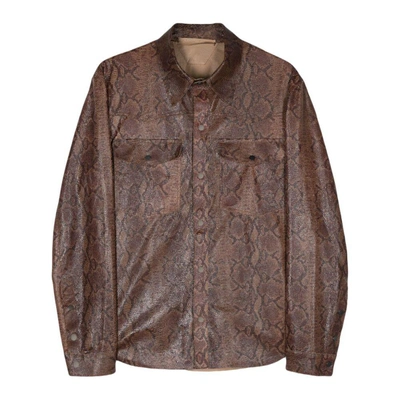 Shop Santoro Leather Outerwears In Brown