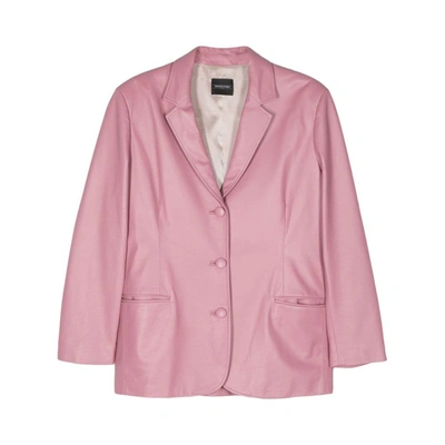 Shop Simonetta Ravizza Leather Jackets In Pink