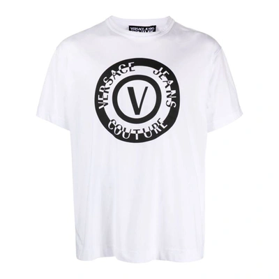 Shop Versace Jeans Couture T-shirts In White/black