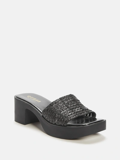 Shop Guess Factory Calls Heeled Sandals In Black