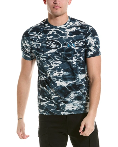 Shop Armani Exchange Printed Regular Fit T-shirt In Blue