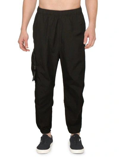 Shop Lacoste Mens Relaxed Fit Oversized Track Pants In Black