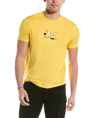 Shop Armani Exchange Graphic Regular Fit T-shirt In Yellow