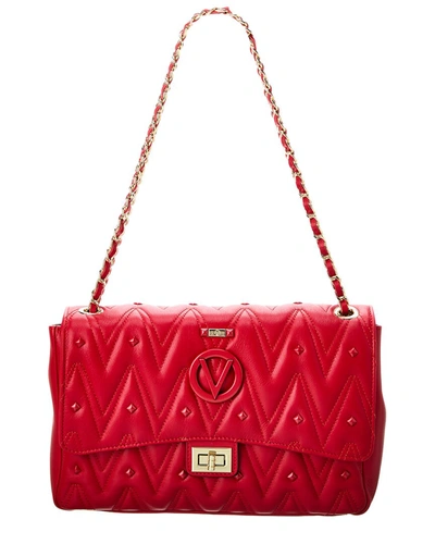 Shop Valentino By Mario Valentino Posh Diamond Leather Shoulder Bag In Red