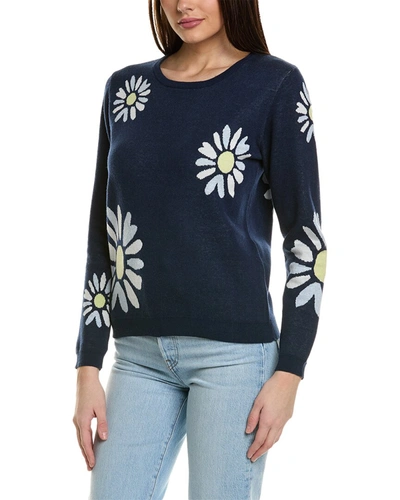 Shop Wispr Sunflower Crewneck Sweater In Blue