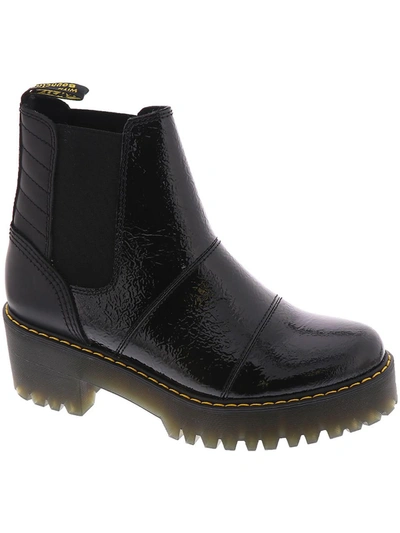 Shop Dr. Martens' Rozalie Womens Leather Ankle Chelsea Boots In Black