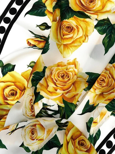 Shop Dolce & Gabbana 'rose Gialle' Scarf In Multicolor