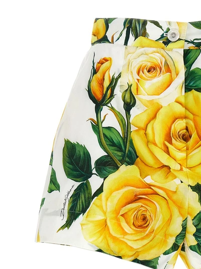 Shop Dolce & Gabbana 'rose Gialle' Shorts In Yellow