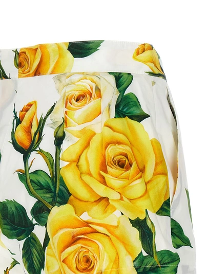 Shop Dolce & Gabbana 'rose Gialle' Shorts In Yellow