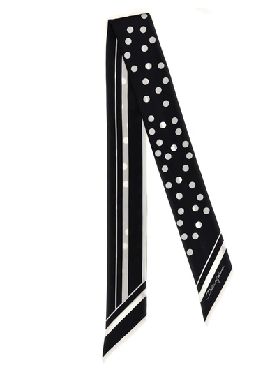 Shop Dolce & Gabbana Polka Dot Bandeau In White/black