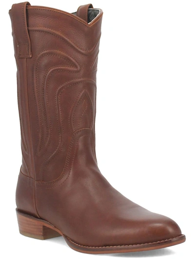 Shop Dingo Montana Mens Leather Pull On Cowboy, Western Boots In Brown