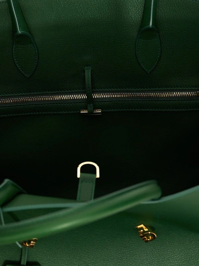 Shop Ferragamo 'hug Medium' Handbag In Green