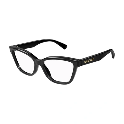 Shop Gucci Gg1589o Linea Lettering Eyeglasses
