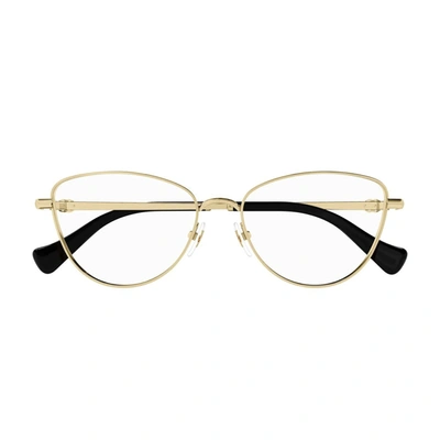 Shop Gucci Gg1595o Linea Gg Logo Eyeglasses