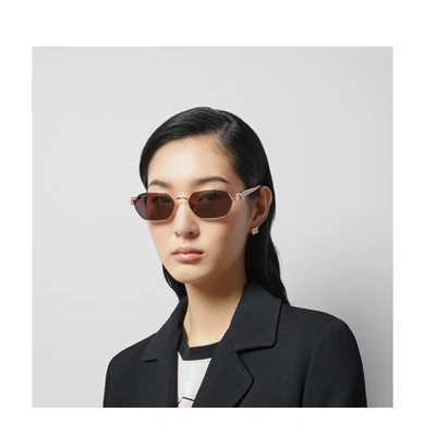 Shop Gucci Gg1593s Linea Gg Logo Sunglasses