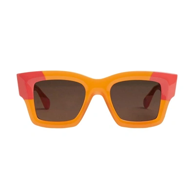Shop Jacquemus Les Lunettes Baci Multi Orange Sunglasses