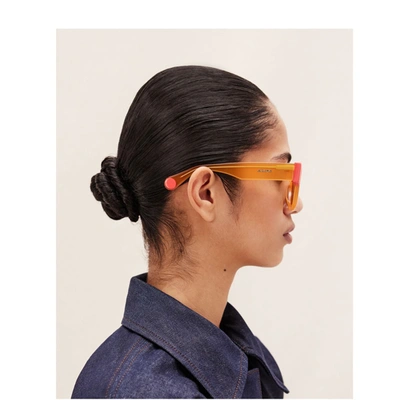 Shop Jacquemus Les Lunettes Baci Multi Orange Sunglasses