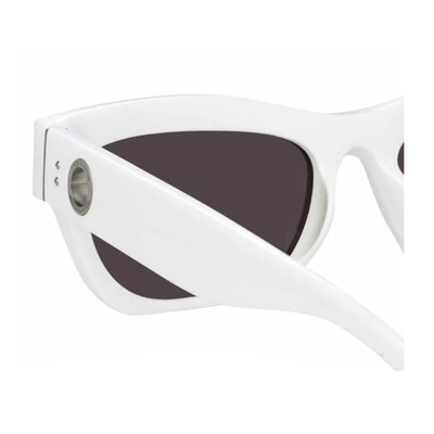Shop Linda Farrow Lfl1180 Paco Rabanne Moe Sunglasses In White