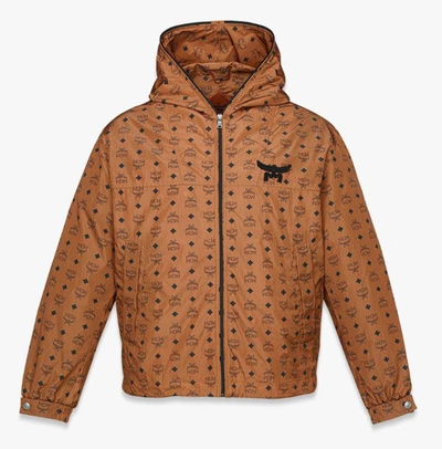 Shop Mcm Jacket With Logo Print In Brown