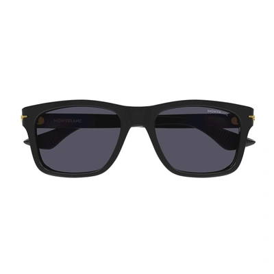 Shop Montblanc Mb0263s Linea Nib Sunglasses
