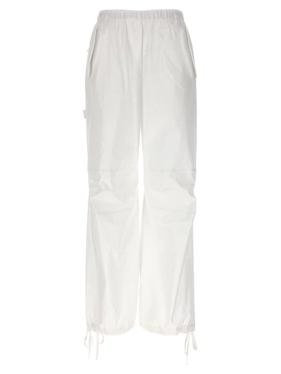 Shop Nude Cargo Trousers In White