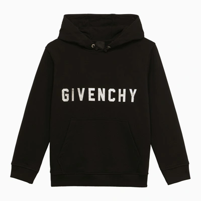 Shop Givenchy Black Cotton Hoodie With Logo