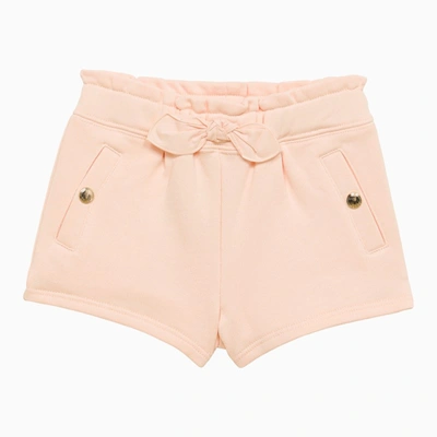 Shop Chloé Pale Pink Cotton Shorts