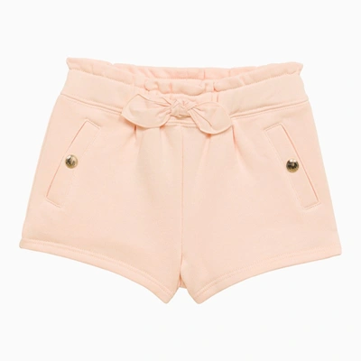 Chloé Pale Pink Cotton Shorts In Pink