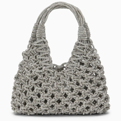 Shop Hibourama | Silver Vannifique Small Bag With Crystals In Metal