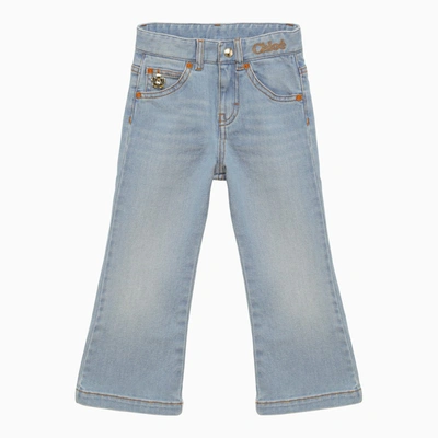 Shop Chloé Washed-effect Denim Jeans In Blue