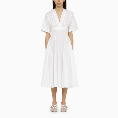 Shop Alaïa White Cotton Midi Dress