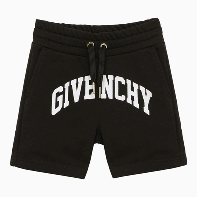 Shop Givenchy Black Cotton Blend Short With Logo
