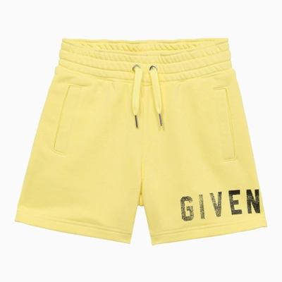 Shop Givenchy Yellow Cotton Blend Short With Logo