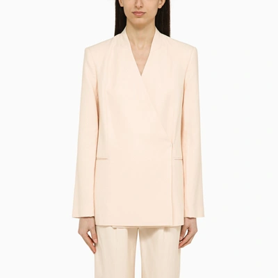 Shop Loulou Studio | Sandyato Single-breasted Cream Pink Viscose Blazer