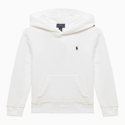 Shop Polo Ralph Lauren White Cotton Hoodie