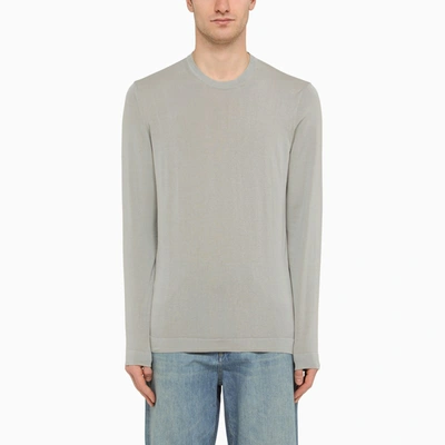 Shop Drumohr | Grey Cotton Crewneck Sweater