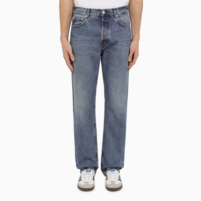 Shop Séfr Regular Washed Denim Jeans In Blue