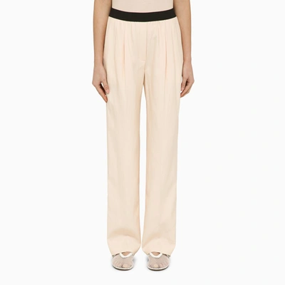 Shop Loulou Studio Creamy Pink Linen-blend Pants