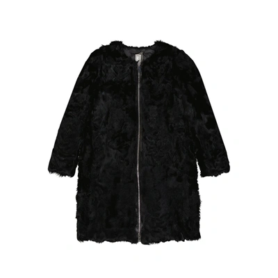 Shop Add Faux Fur Coat In Black
