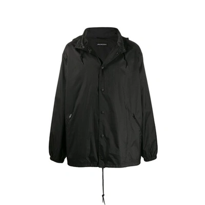 Shop Balenciaga Oversized Windbreaker Jacket In Black