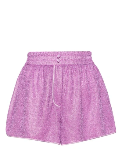 Shop Oseree Oséree Lumière Shorts In Lurex In Pink & Purple
